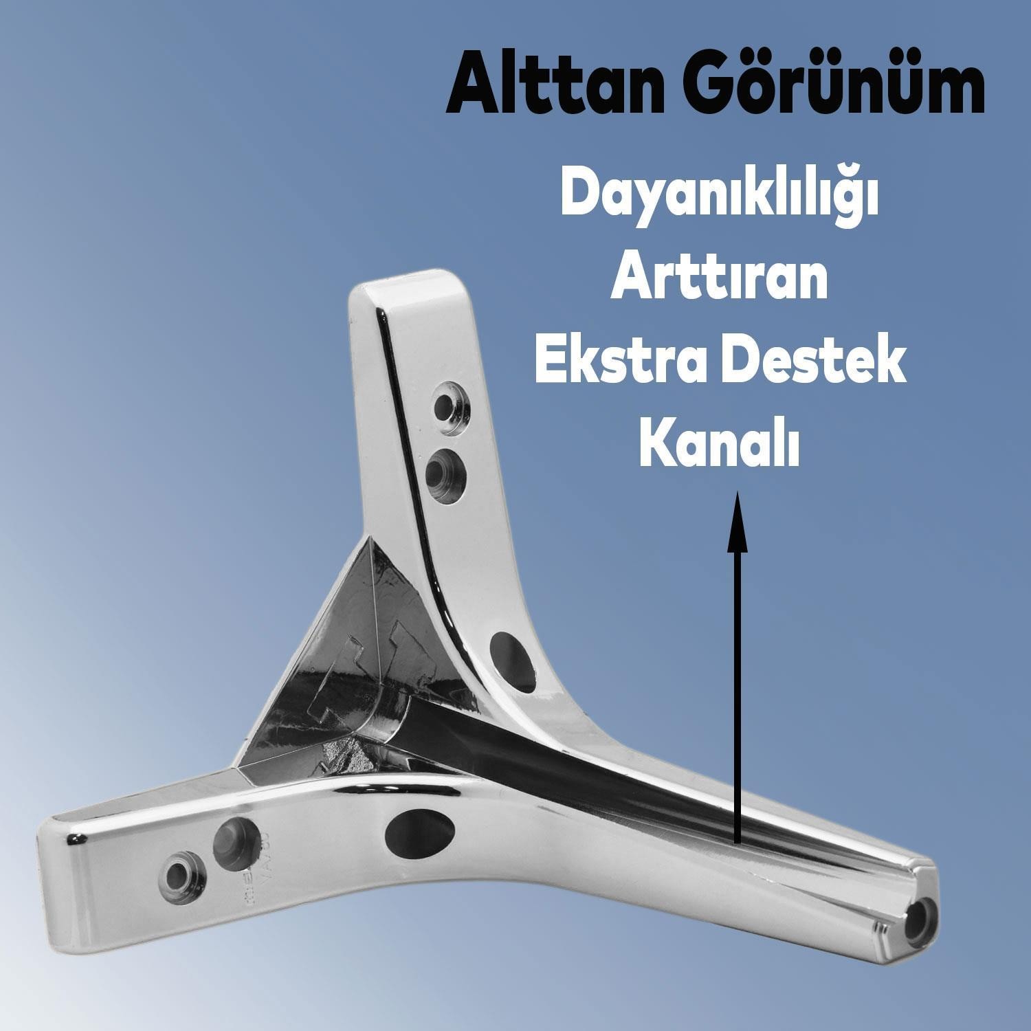 Sedef Lüks Mobilya Kanepe Sehpa Tv Ünitesi Koltuk Ayağı 14 Cm Parlak Krom Baza Ayakları