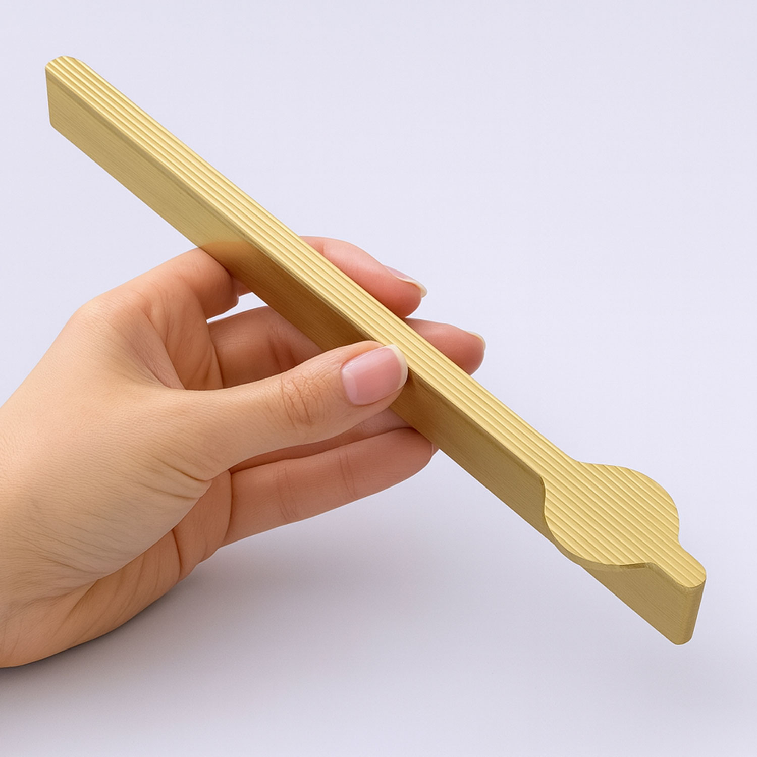 Efes Soft Altın Çekmece Kulpu 320 mm Uzun Metal Mobilya Dolap Çekmece Kulbu Modern Dekoratif Tasarım