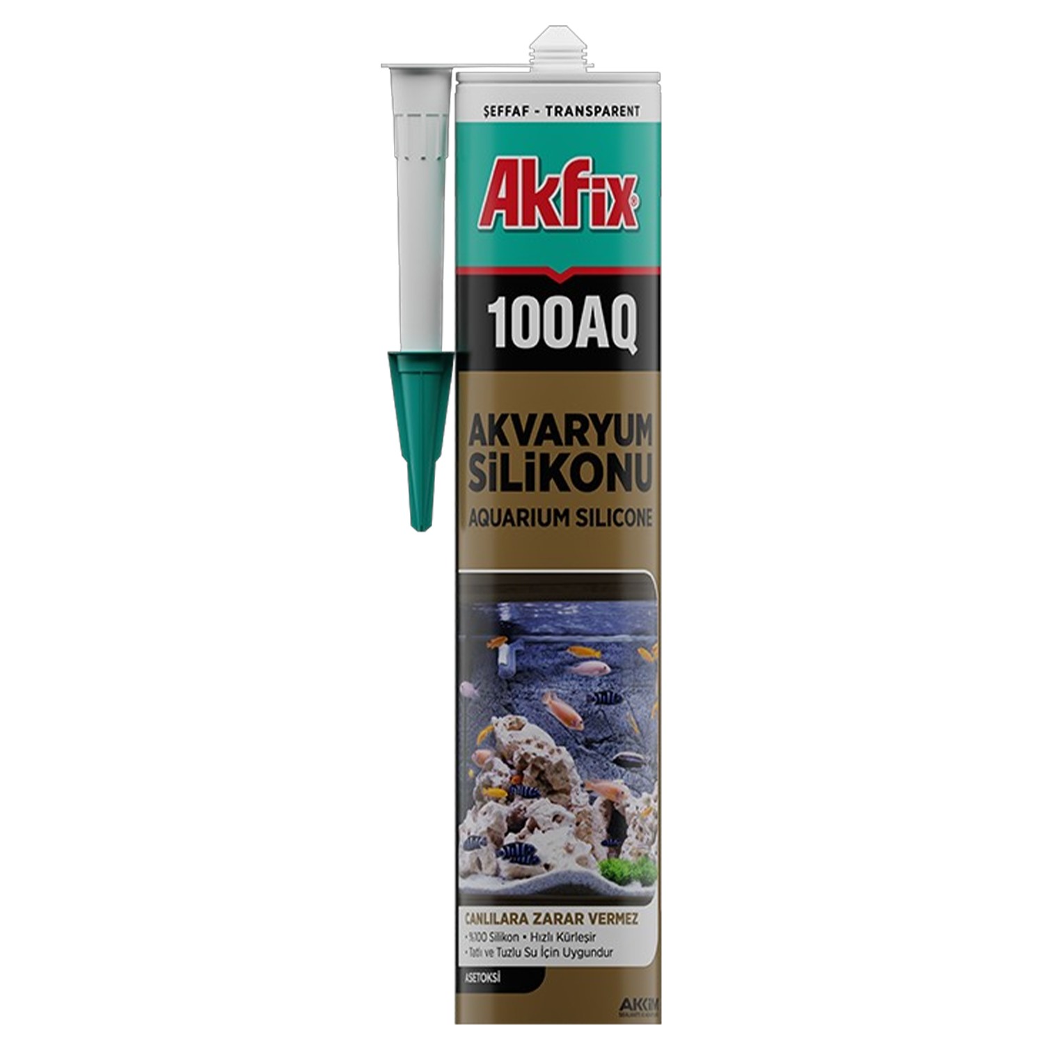 Akfix 100AQ Akvaryum Sızdırmaz Silikonu Şeffaf Solvent İçermeyen Silikon 280 mL