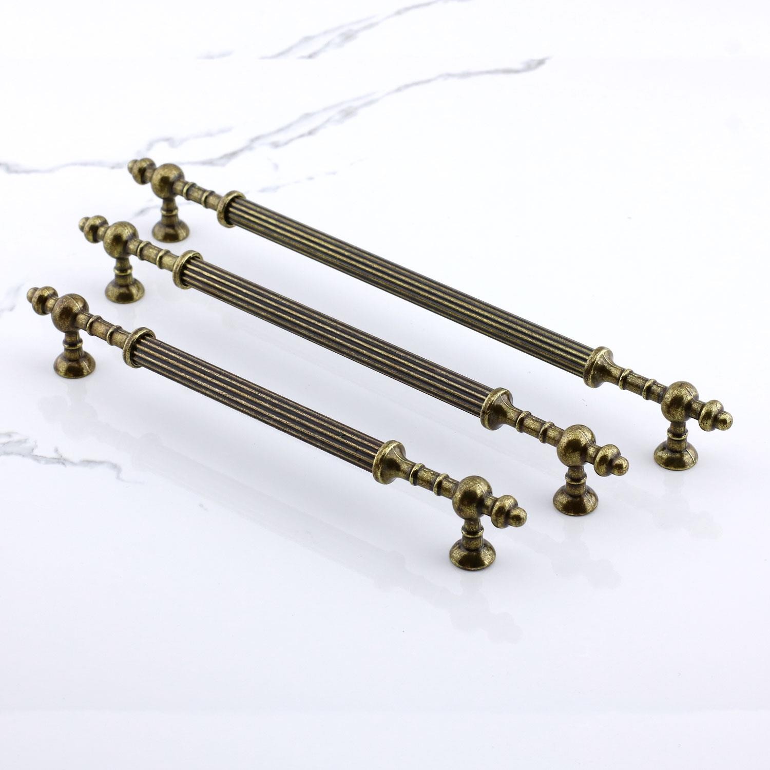 Kader Eskitme Antik Sarı Metal Kulp 128 mm - 12.8 cm Mobilya Mutfak Dolabı Dolap Kulpları Kulbu