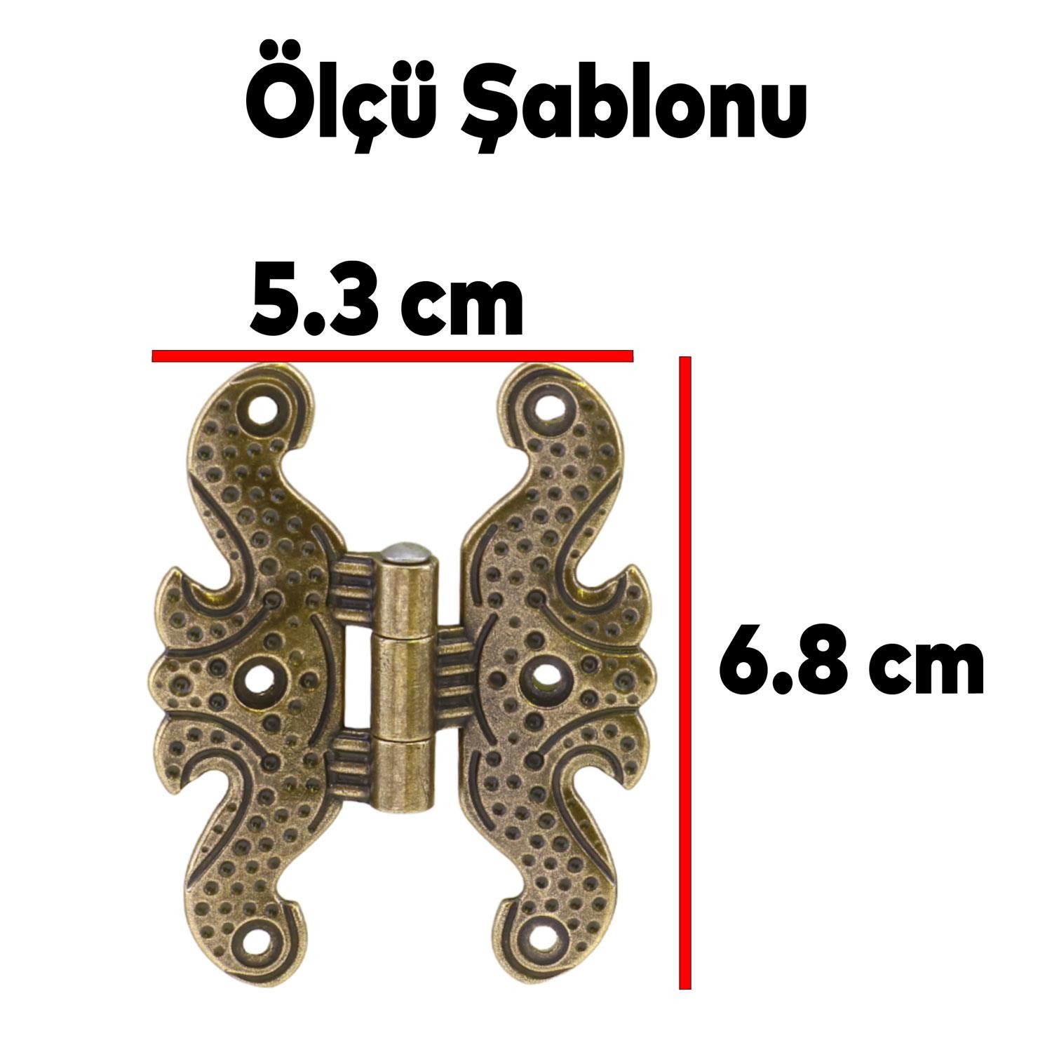 Mobilya Dolap Kapak Hobi Menteşesi Metal Kelebek Menteşe Büyük Antik Sarı 4 ADET