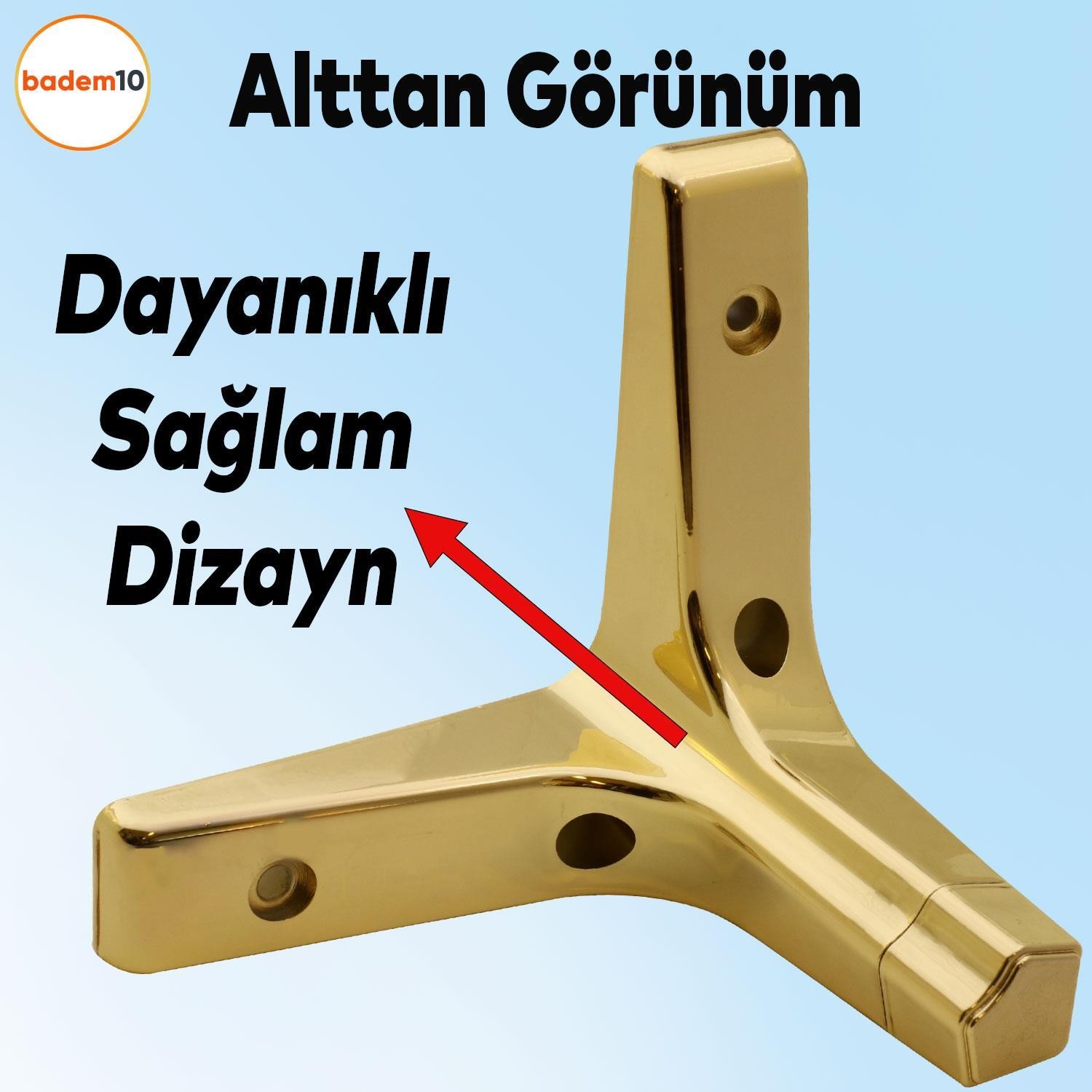 Sedef Lüks Mobilya Kanepe Sehpa TV Ünitesi Koltuk Ayağı 12 cm Gold Ayak (4 ADET)