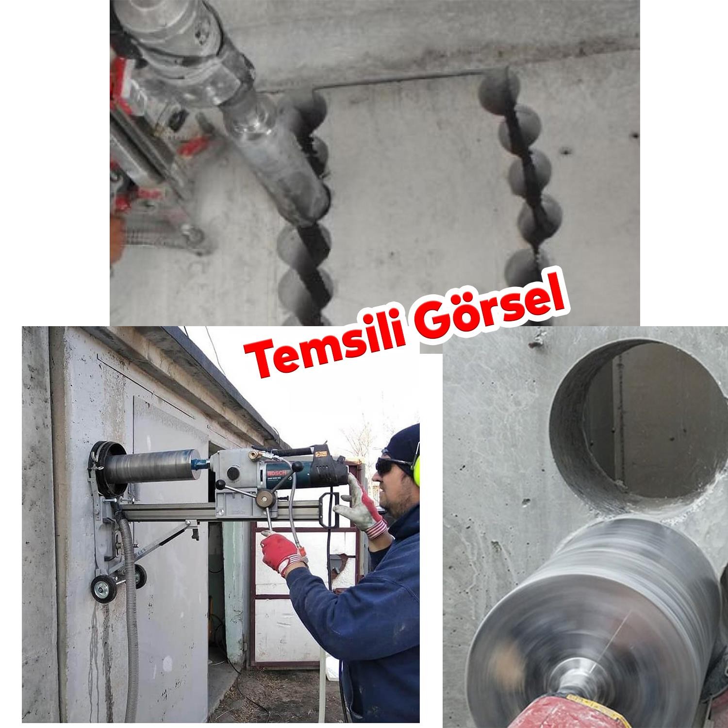 Elmas Karot Ucu 76 mm Shun Beton Zemin Duvar Delme Delik Açma Panç Aparat Uç Deprem Numune Al Test