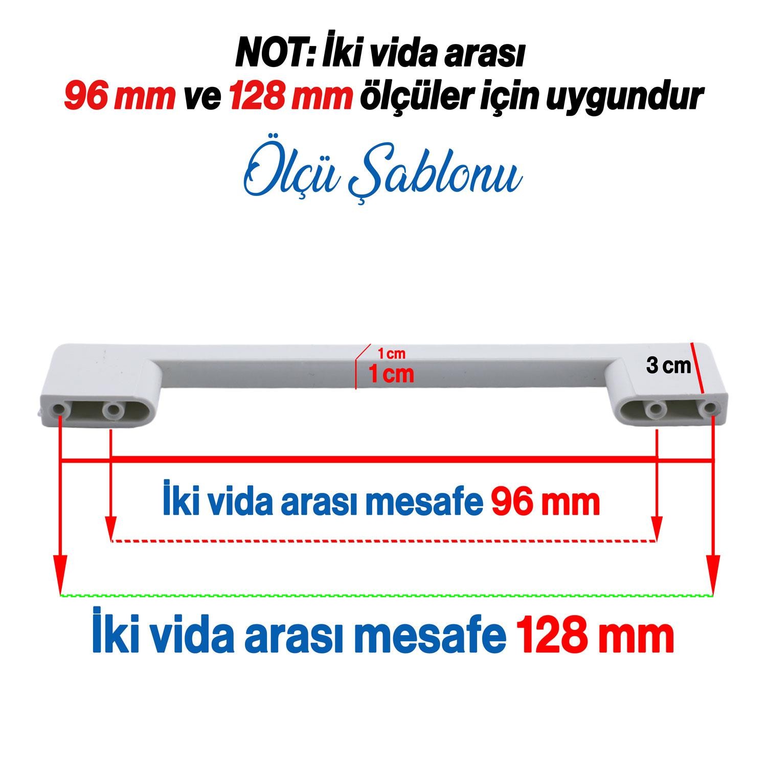 Köprü 128 Mm (SERT PLASTİK) Beyaz Mobilya Mutfak Dolabı Çekmece Dolap Kulpu Kulbu Kulpları