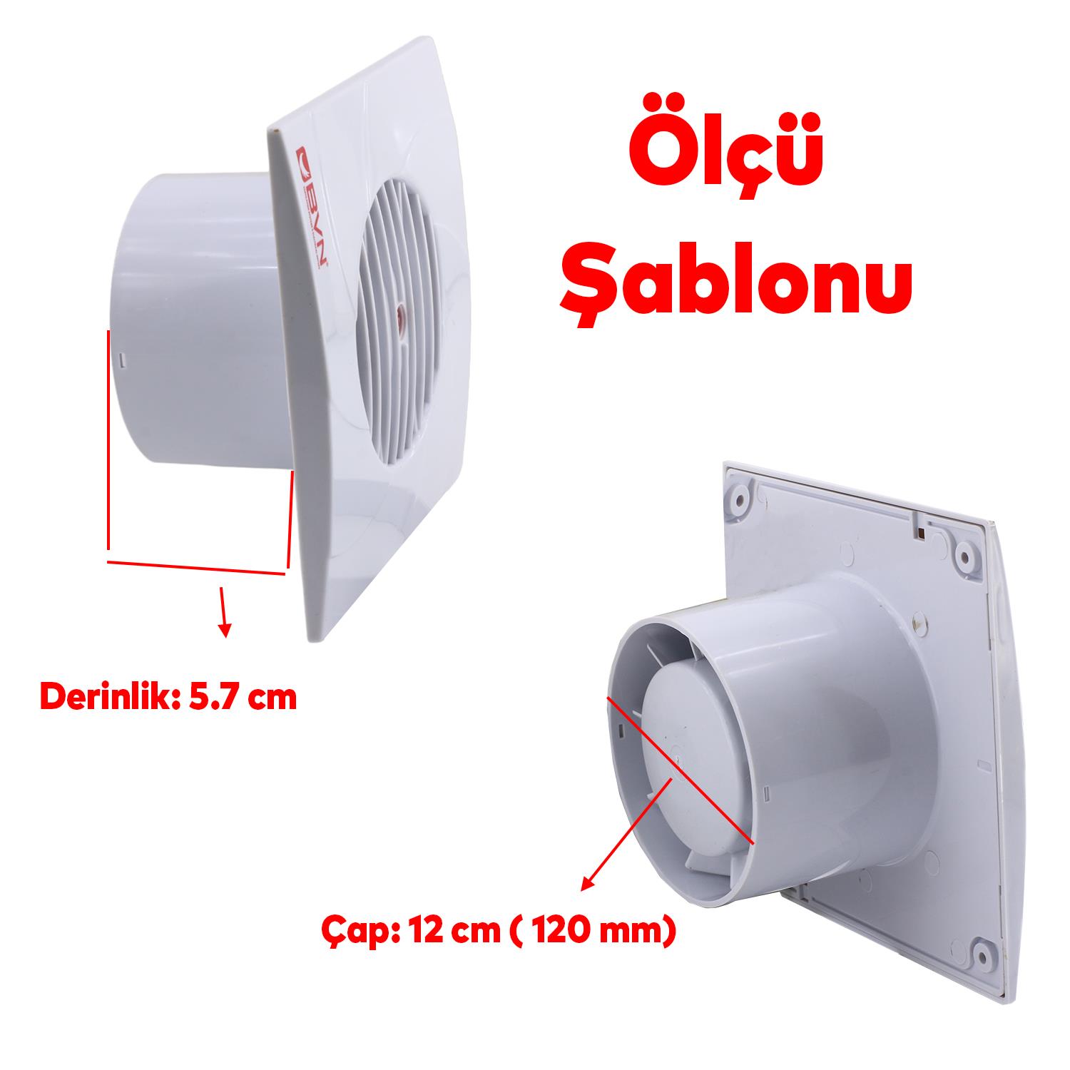 Dekoratif Banyo Wc Havalandırma Aspiratörü Fanı Kirli Hava Kötü Koku Fanı Plastik Vantilatör 120 mm