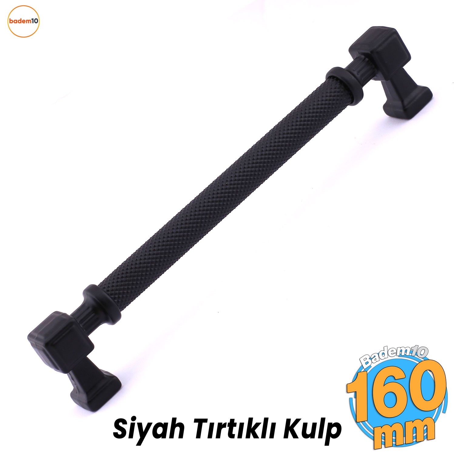 Grip Desenli Mat Siyah Metal Kulp 160 mm Mobilya Çekmece Mutfak Dolabı Dolap Modern Kapak Kulpları