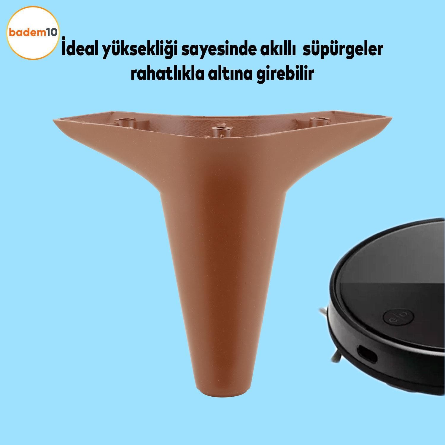 Aspen Lüks Mobilya Kanepe Koltuk Tv Ünitesi Baza Yükseltici Ayağı Ayakları 12 Cm Kahverengi Ayak