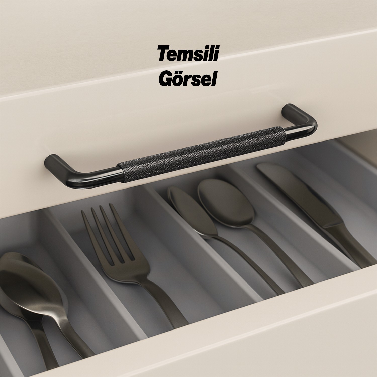 Tırtıklı Füme Metal Kulp 160 mm 16 cm Mobilya Çekmece Dolap Dolabı Modern Kapak Kulpları