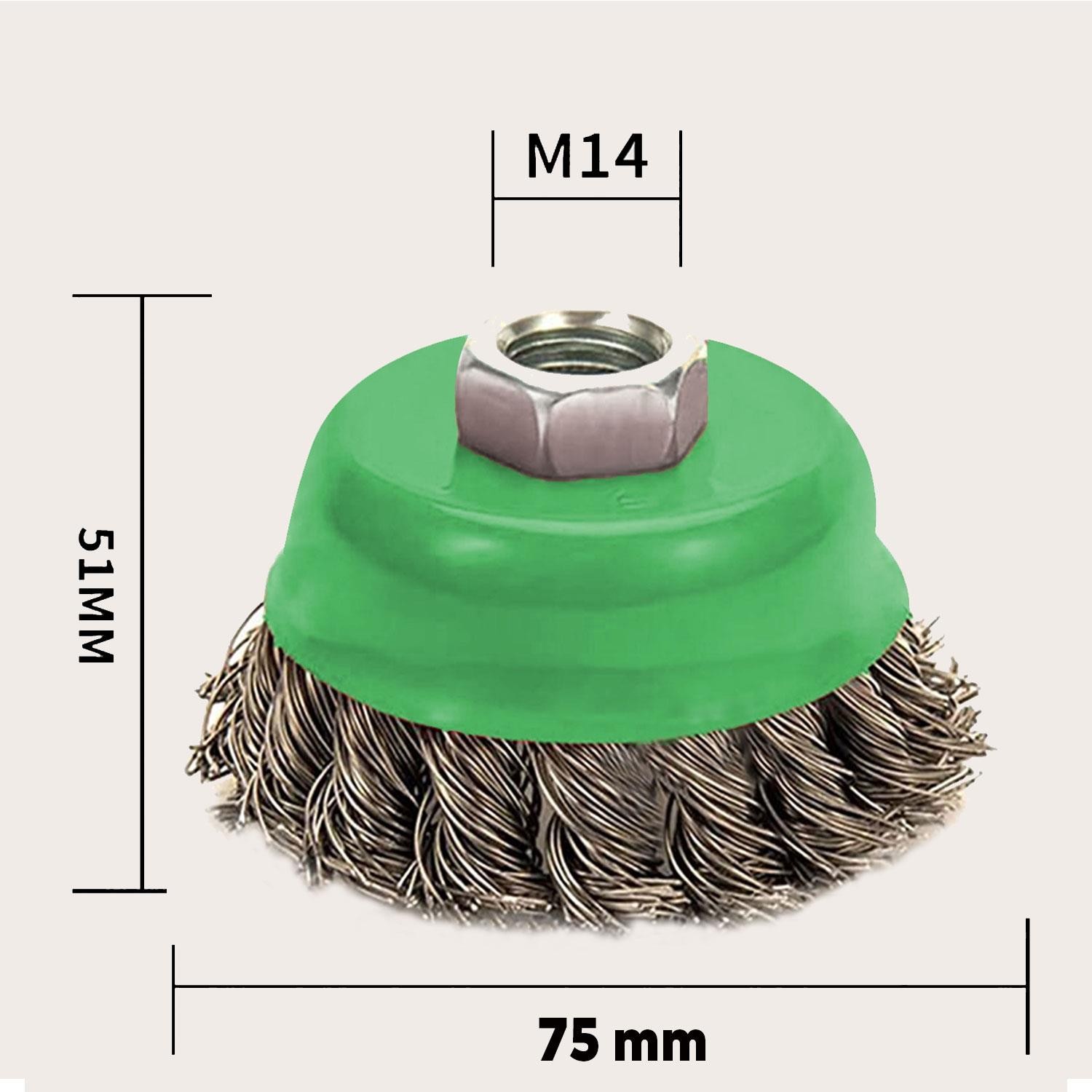 Saçaklı Çanak Fırça Paslanmaz 75 mm M14