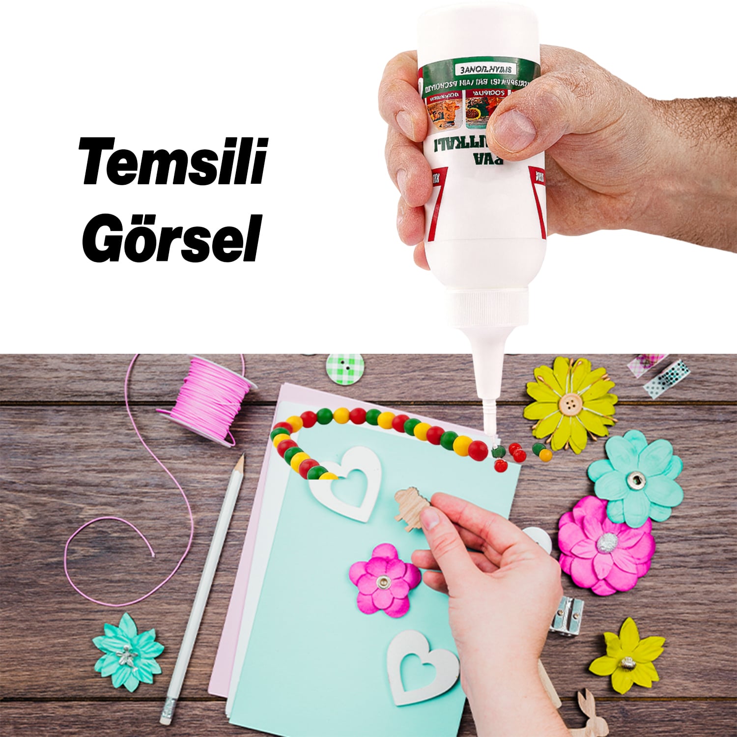 Hazır PVA Hobi Tutkalı 150 gram Şeffaf Ahşap Karton Kumaş Kağıt DIY Uygulama Maket Yapım Yapıştırıcı