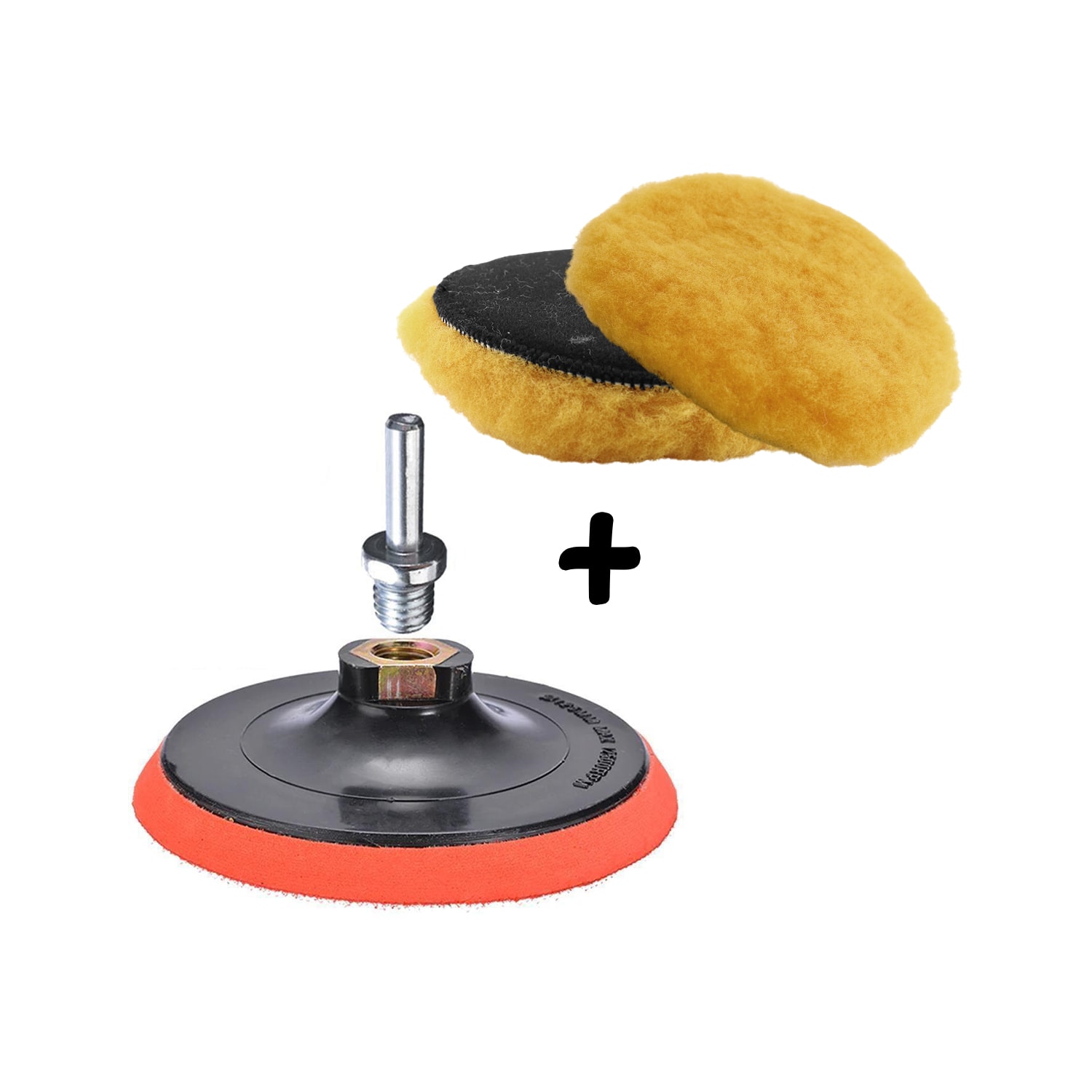 Sarı Renk (3'lü Set) Orta Sert Koyun Kuzu Postu Pedi Ø 125 mm Pasta Cila Polisaj Cırt Taban + M14