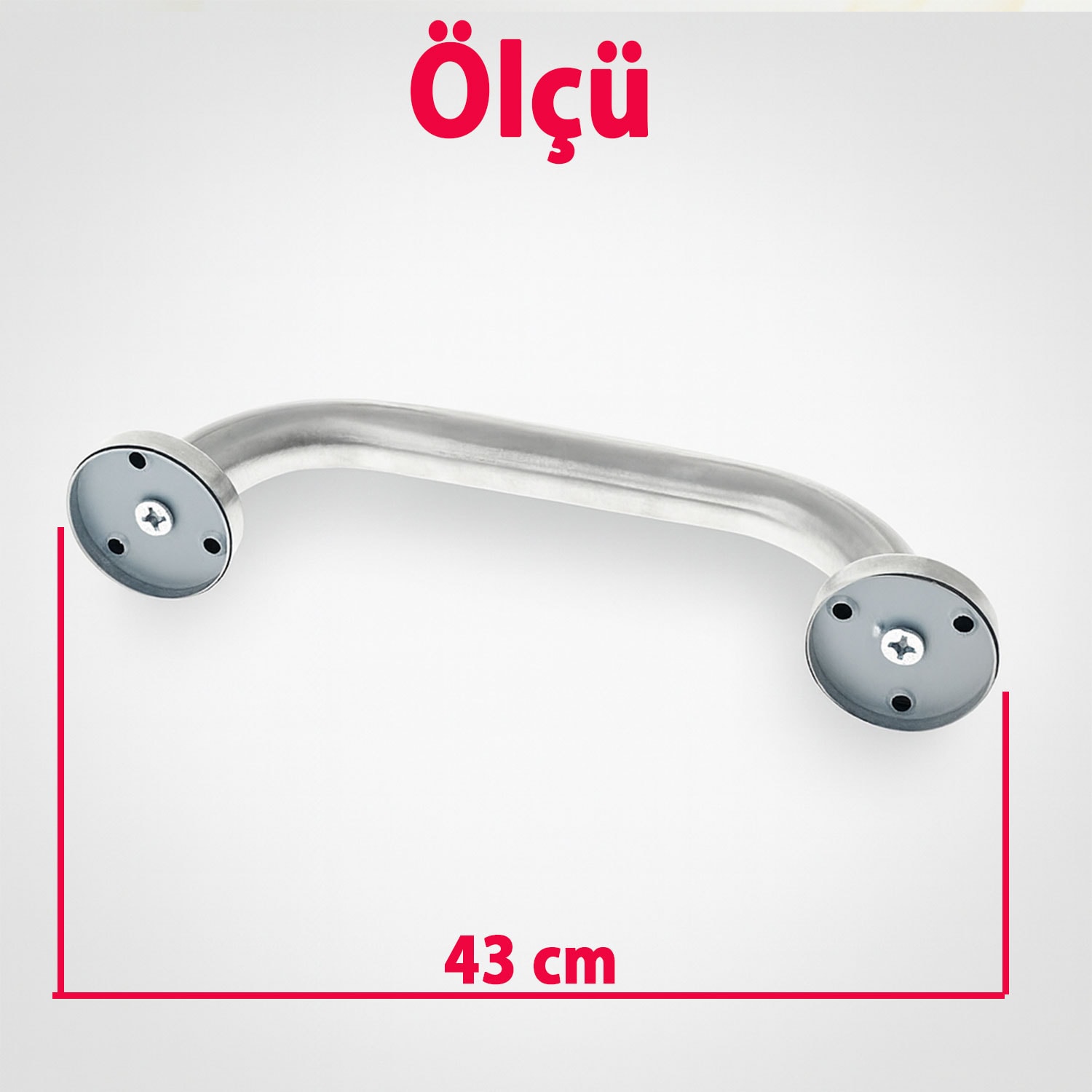 Banyo Tutunma Barı 40 cm Paslanmaz Çelik Vidalı Duvar Tipi Destek Barı Engelli Güvenlik Tutacağı