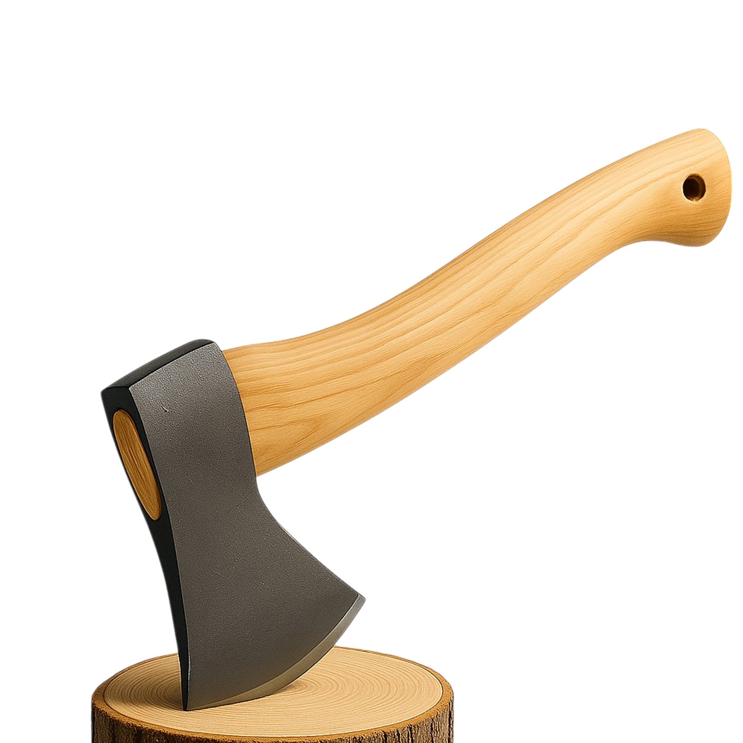 600 Gram 38 Cm El Yapımı İthal İsveç Karbon Çelik Yarma Odun Kesme Ahşap Saplı Balta Ergonomik Kamp