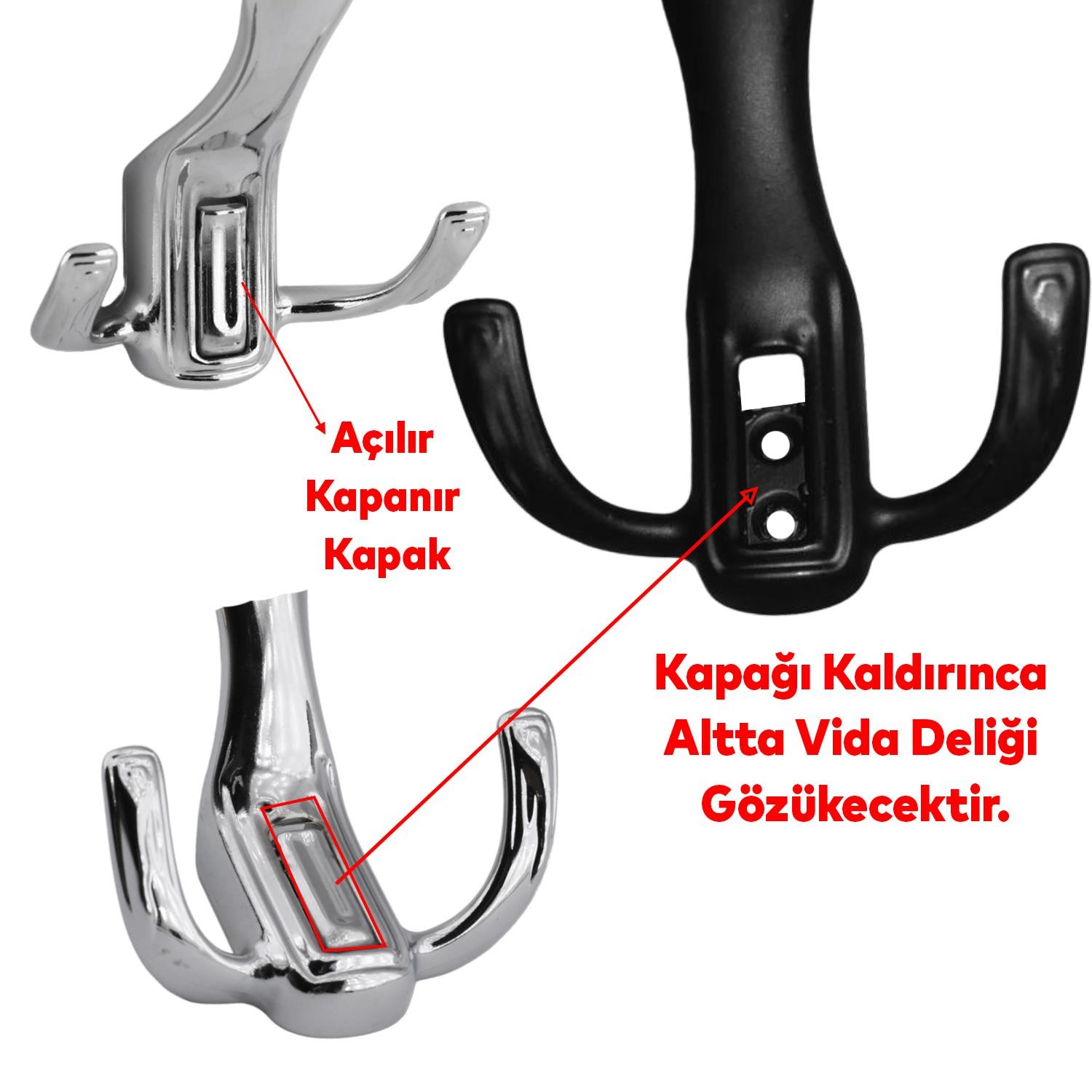 Portmanto Askı Metal Vestiyer Duvar Dolap Elbise Askısı Krom Mobilya Kapı Askılığı Aparatı Askı