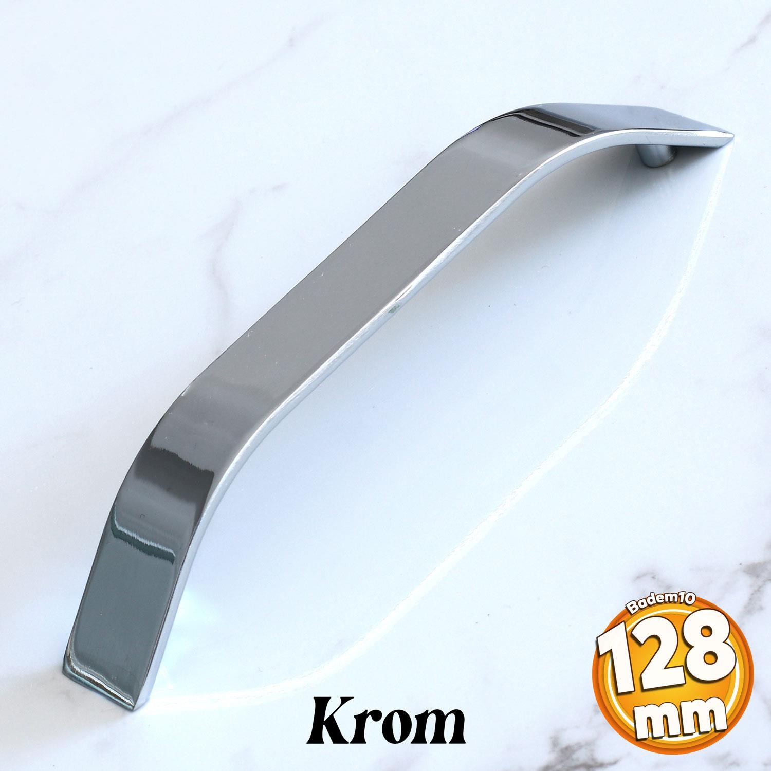 Volga Metal Krom Kulp 128 mm 12.8 cm Mobilya Çekmece Mutfak Dolabı Dolap Kulpları Kapak Kulpu Kulbu