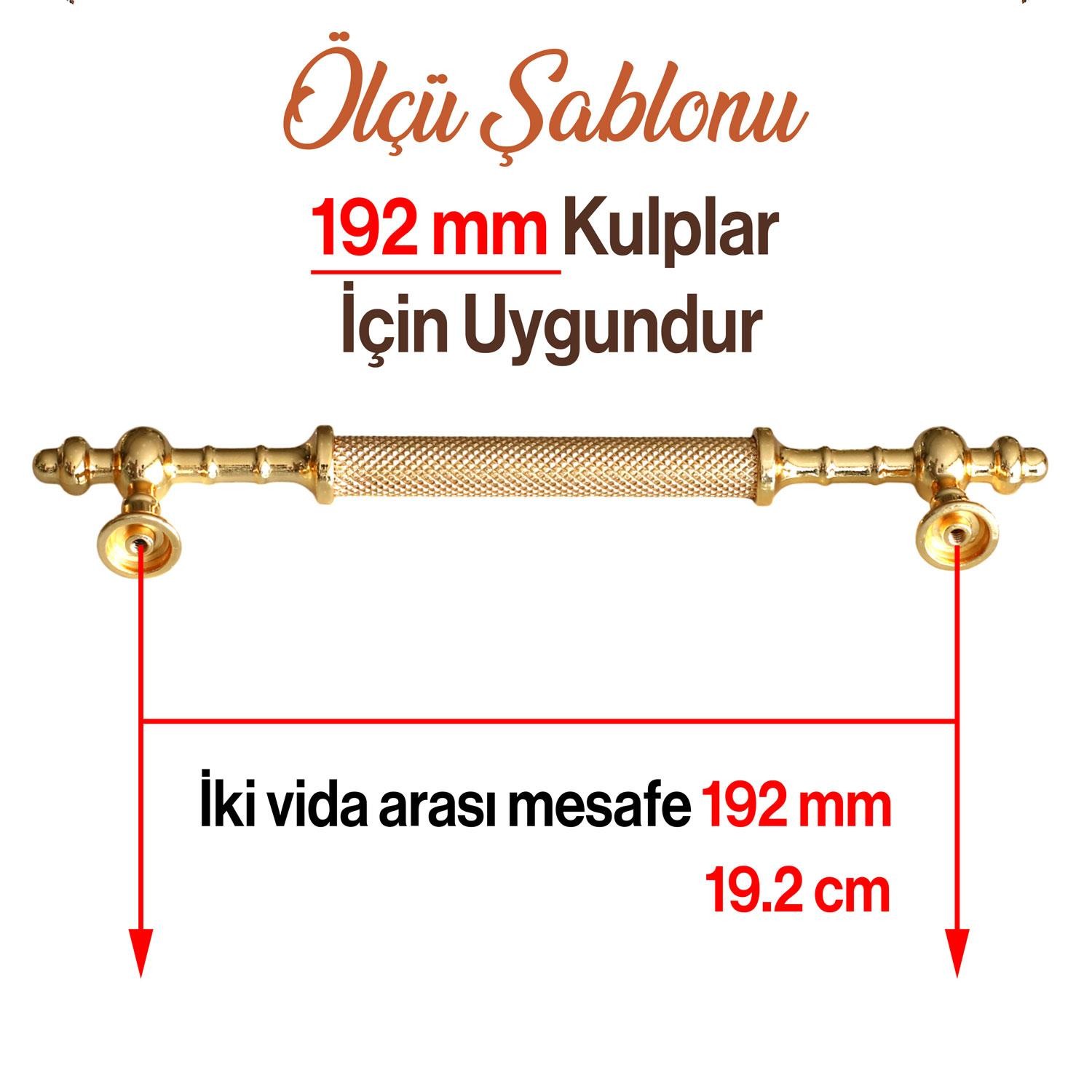 Ladin Altın Gold Metal Kulp 192 mm-19.2 cm Mobilya Mutfak Çekmece Dolabı Dolap Kapak Kulpları Kulbu