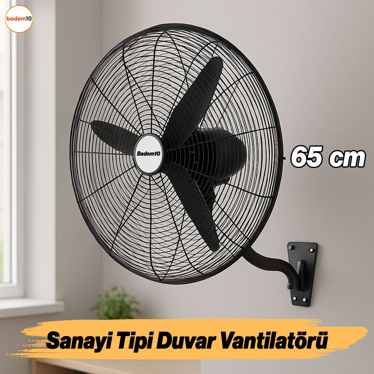 Sanayi Tipi Kumandalı 65 cm 190 W Duvar Vantilatörü Endüstriyel Geniş Sessiz Duvara Monte Fan
