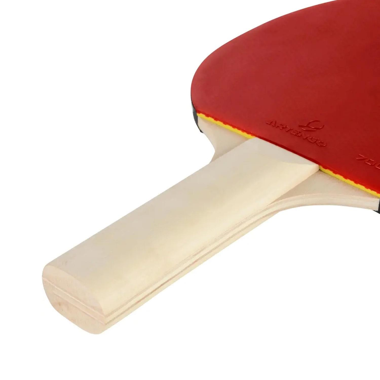 Pongori Masa Tenisi Raketi Ahşap Saplı Kırmızı Siyah