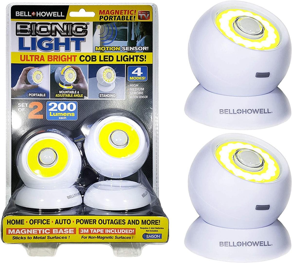 Bell Howell Mıknatıslı Hareket Sensörlü Bionic Led Lamba El Feneri 2li Set