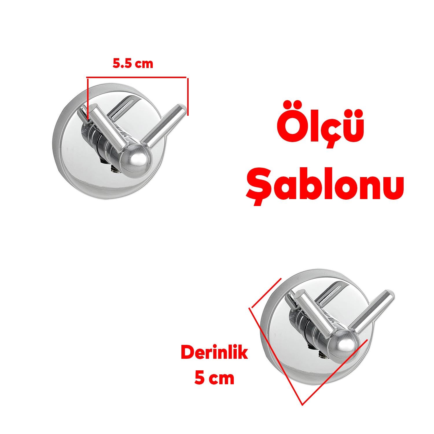 Askılık 2’li KROM 3’lü Set Vidalı Paslanmaz Metal Duvar Askılığı Gümüş Renk Banyo ve Mutfak İçin