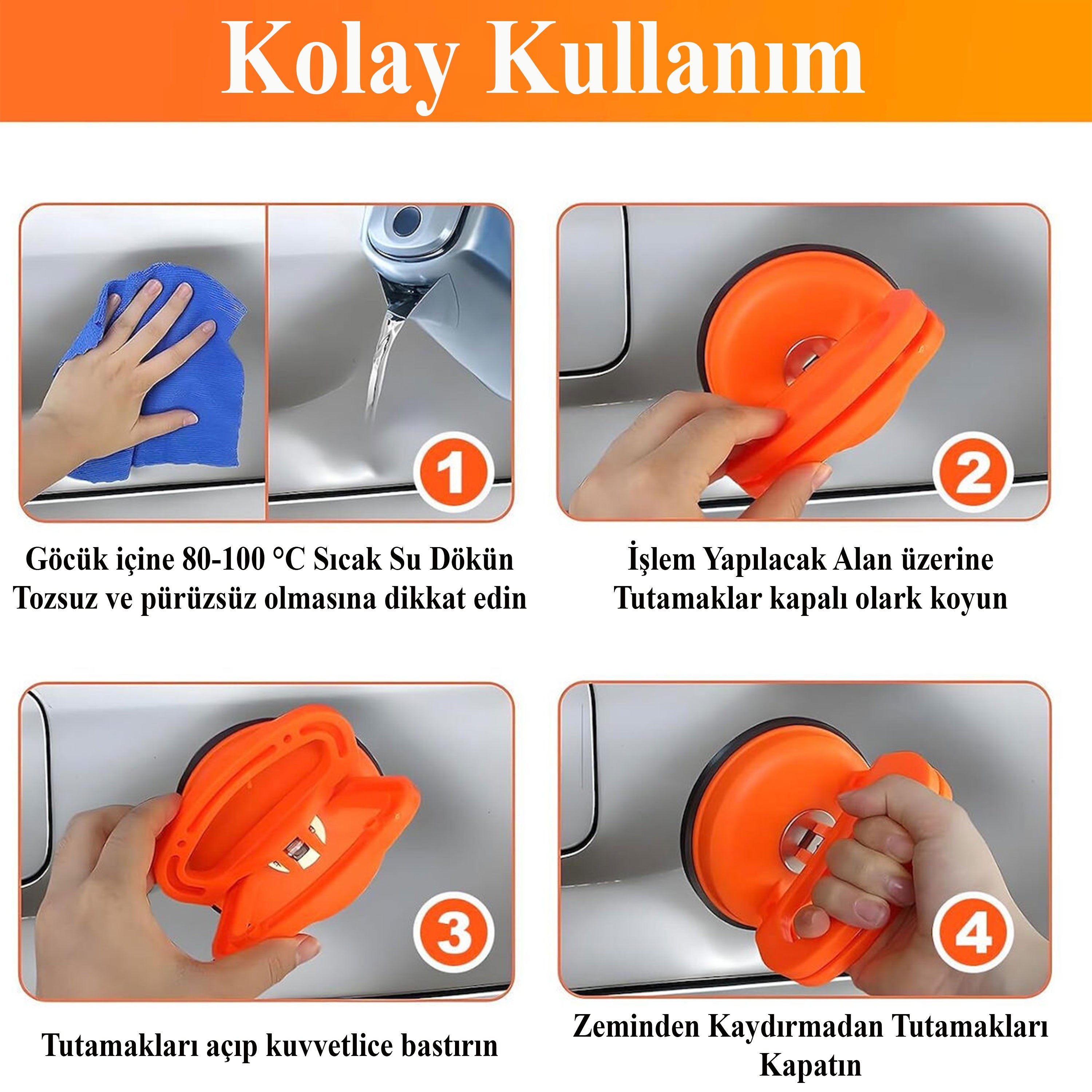 Vantuz Cam Vantuzu Vakumlu Cam Fayans Ahşap Tutucu Taşıma Araba Kaporta Göcük Çektirme Plastik Tekli