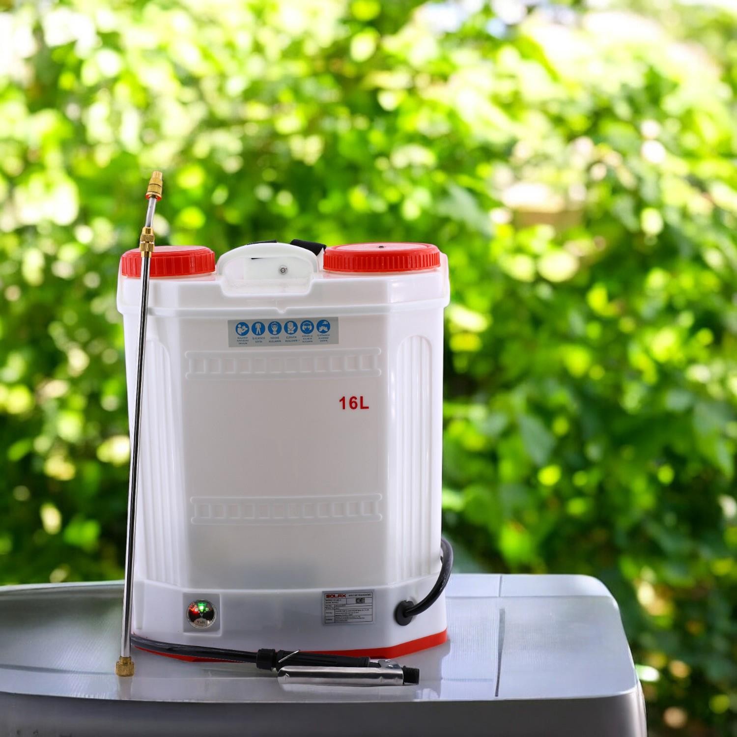 Şarjlı İlaçlama Pompası 16 Lt Elektrikli Otomatik Püskürtmeli Ağaç Dal Bağ Bahçe Bitki Pülverizatör