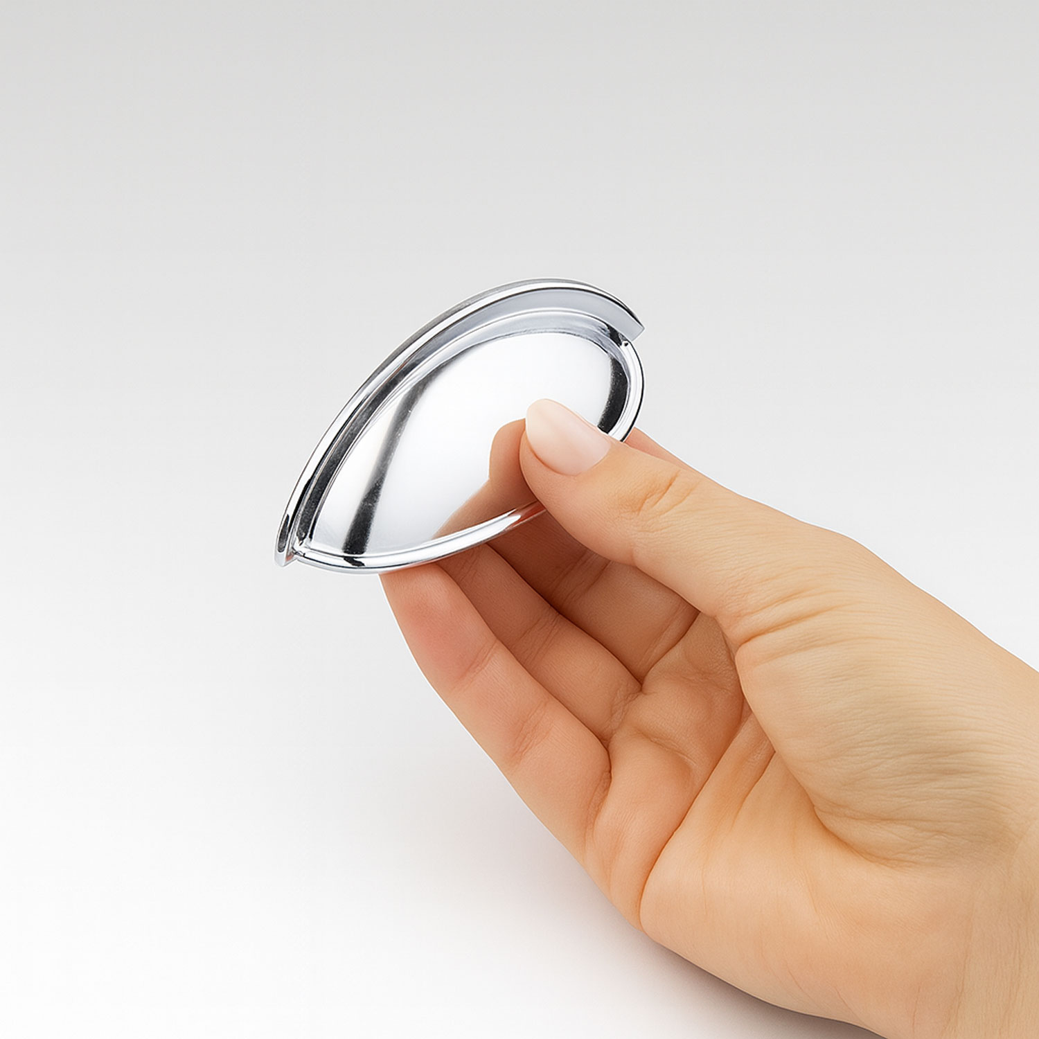 Çanak Kulp 5 ADET 64 mm Krom Gümüş Metal Mobilya Çekmece Dolap Kapak Kulpu Modern Mutfak Kulpları