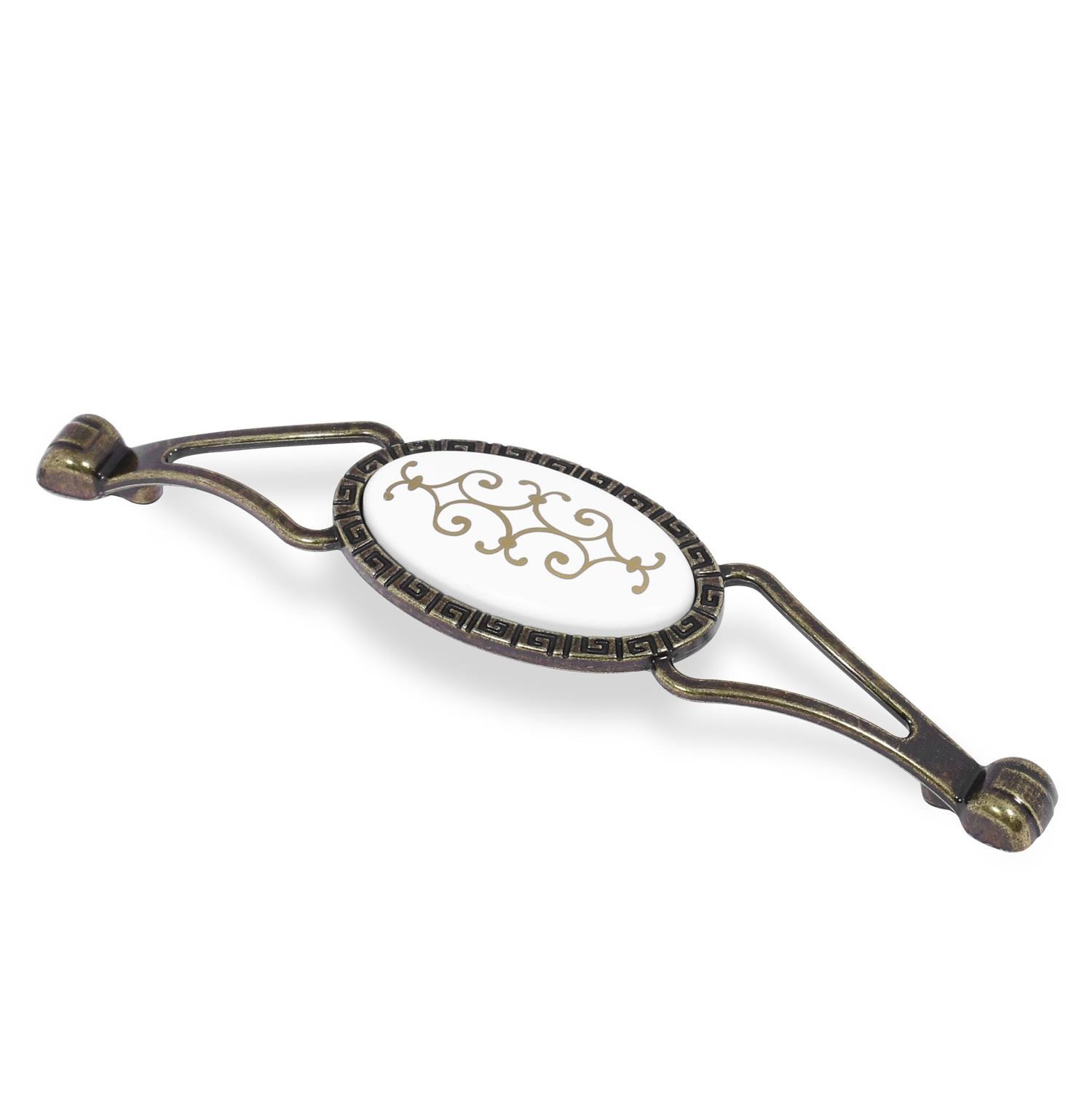 Seçil Eskitme Antik Sarı Metal (128 mm-12.8 cm) Mobilya Mutfak Çekmece Dolap Kulpu Kulbu Kulpları