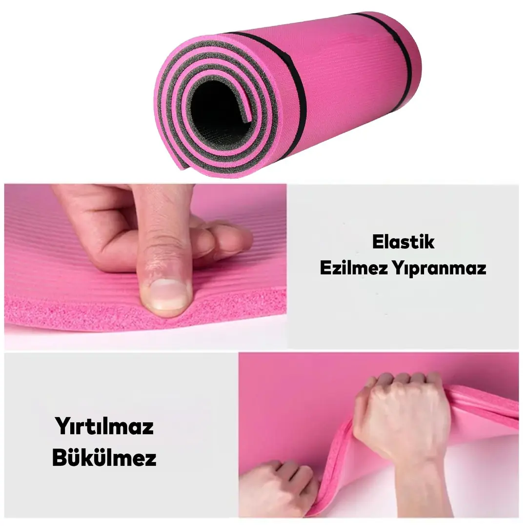 Plates Yoga Matı Pratik Minder Çift Yönlü Su Tutmaz Renkli 180x60 Spor