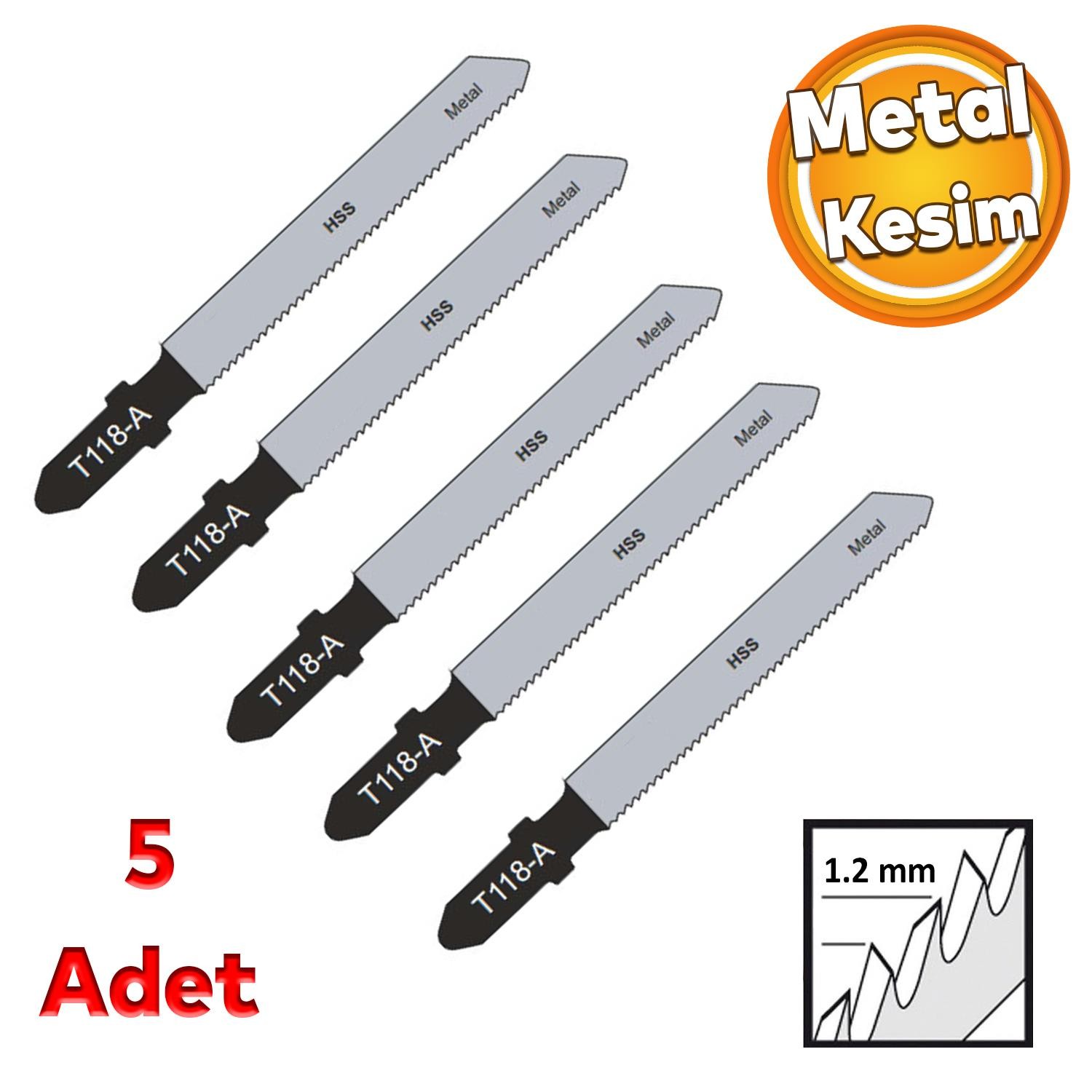 Metal Çelik Demir Kesim Dekupaj Testere Bıçağı Yedek 8 cm Metal Bıçak T118A Kesme 5 Adet Set