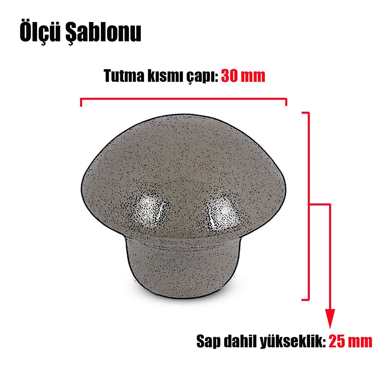 Mantar Düğme Kulp Çekmece Dolap Dolabı Kapak Kulpu Kulpları Kulbu Çam (4 ADET) Mobilya Mutfak