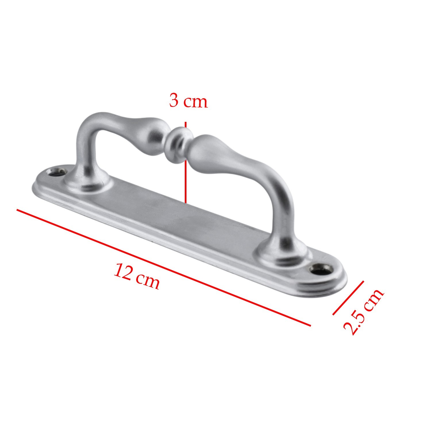 Küçük Kıvrık Çekme Kolu Sürgülü Kapı Tutma Kulpu Kulbu Tutamağı Kol Mat Krom Renk 12 Cm İki Vidalı