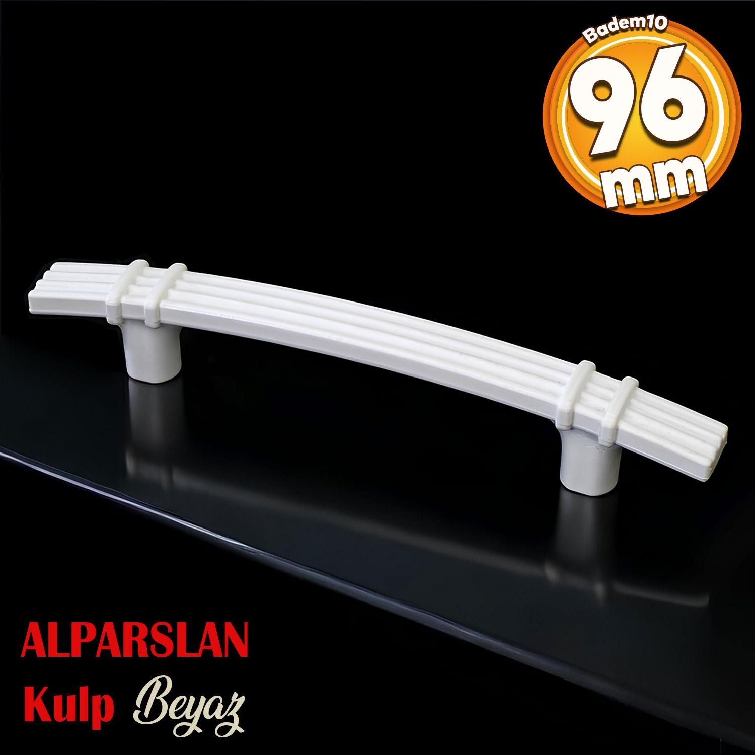 Alparslan 96 mm Kulp Sert Plastik Beyaz Çekmece Mobilya Mutfak Dolap Dolabı Kulbu Kulpu Kulpları Toptan Satış