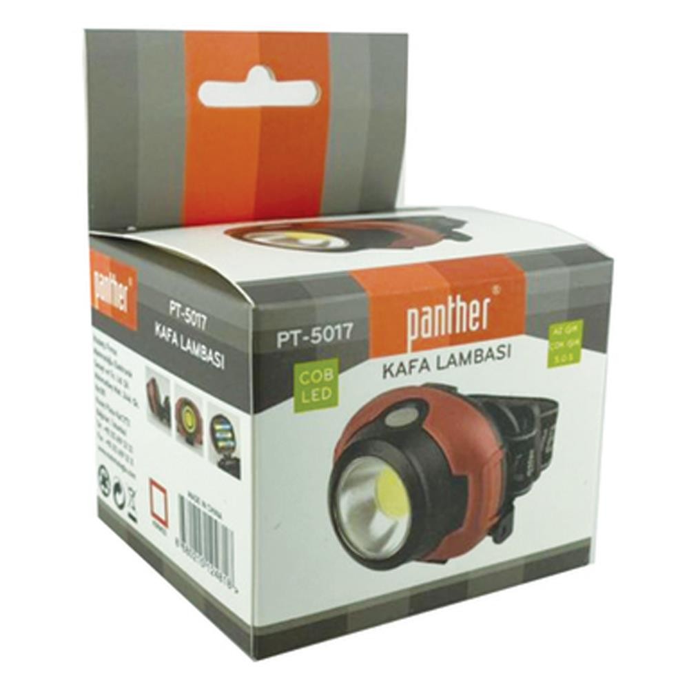 Panther Pt-5017 Kafa Lambası 3 Fonksiyonlu Ledli Kamp Kafa Feneri