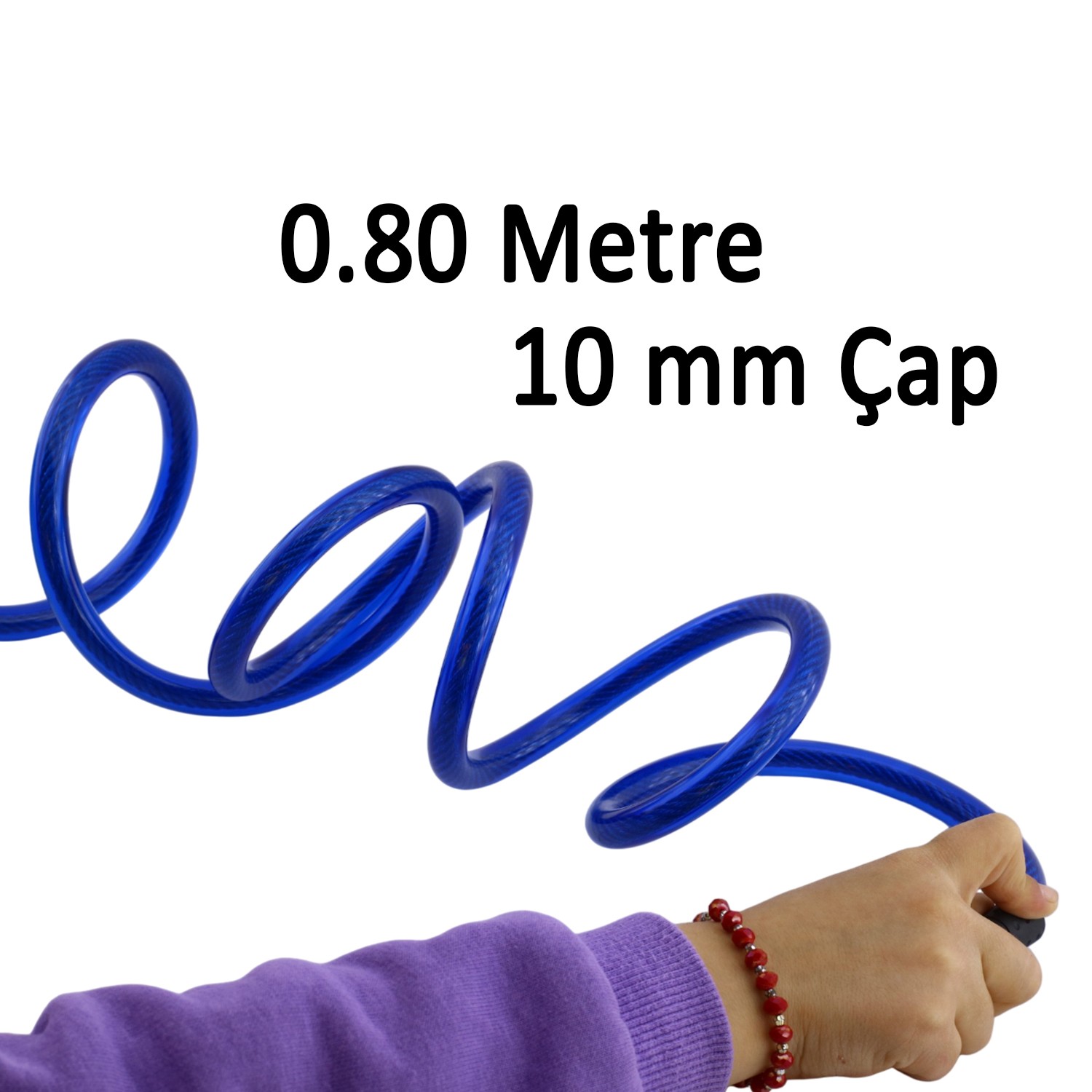 Bisiklet Halat Zincir Kilidi 80 cm Çelik Kilit Çap 10 mm Ø  Hırsız Önleme Güvenlik 1 Adet