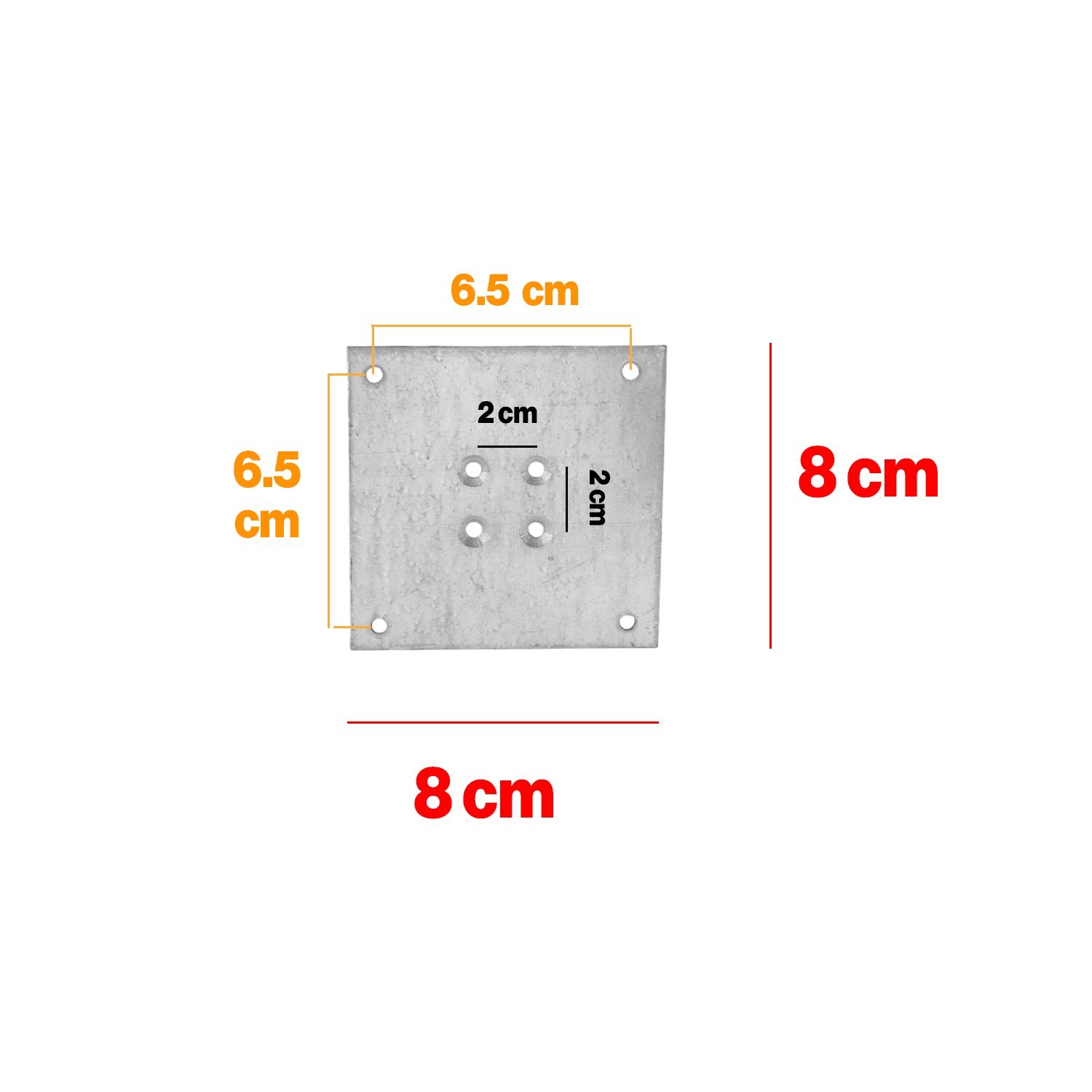 Metal Çinko Masa Bağlantı Sacı Düz 8 x 8 cm Mobilya Yemek Masası Ayak Bağlama Saçı Aparat 4 Adet