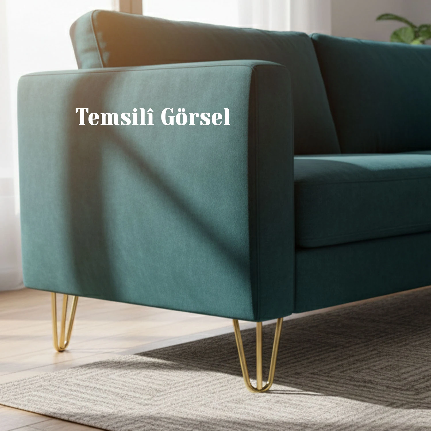 Martı 15 cm 4 Adet Set Gold Altın Metal Mobilya Ayak Ayağı Üçgen Modern Koltuk Sehpa Masa TV Ünitesi