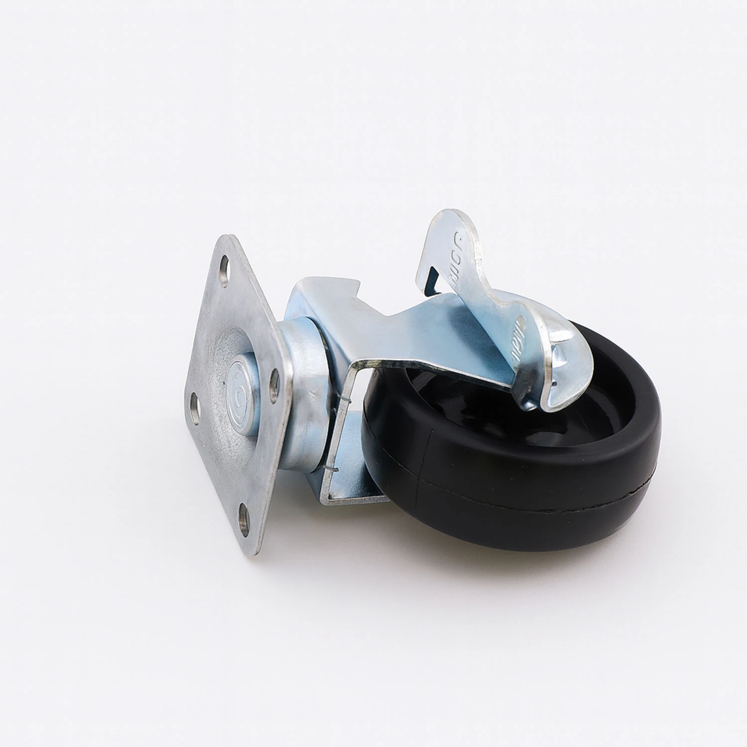 Tablalı Dönerli Frenli Mobilya Tekerleği 50 mm Siyah Metal Gövde Dayanıklı Taşıma Kapasiteli Teker