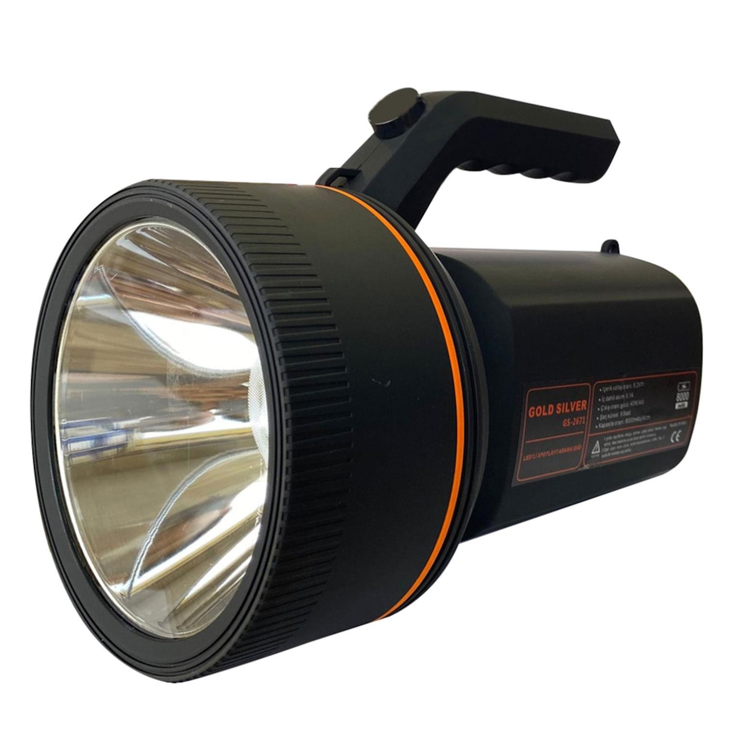 Gold Silver Şarjlı El Feneri Çok Amaçlı Led El Lambası 40W