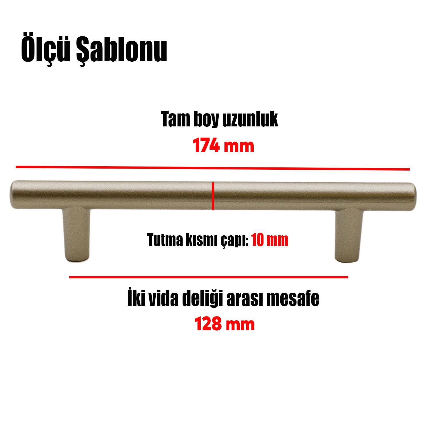 Gül Boylu Mobilya Mutfak Dolap Çekmece Dolabı Metal Kulpu Kulbu Kulpları Saten Renk (128 MM-12.8 CM)