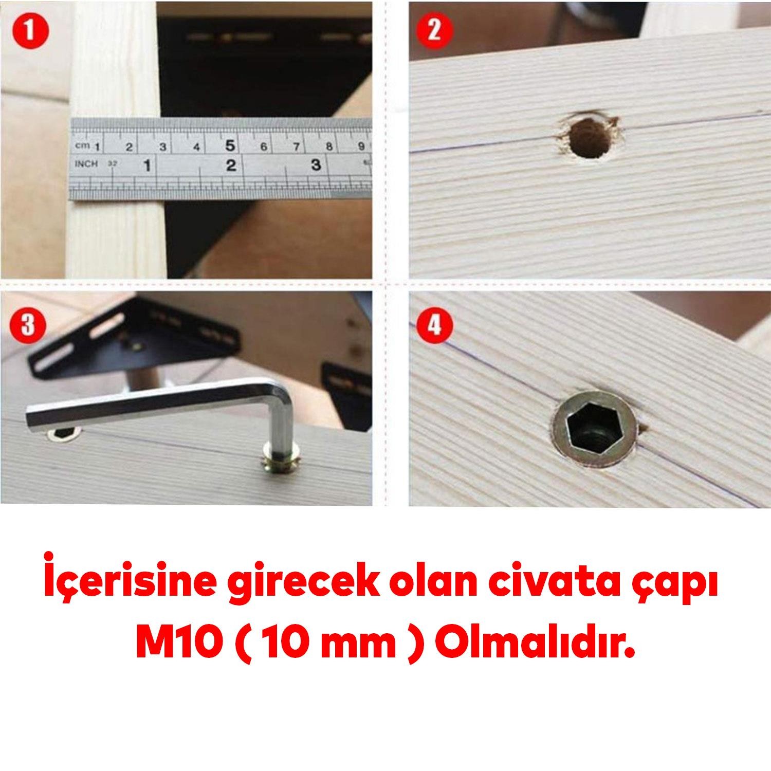 Metal Düz Dişli Dübel Ahşap Dübeli M10 13x15 Diş Çinko Mobilya Bağlantı Ünite Birleştirme (50 ADET)