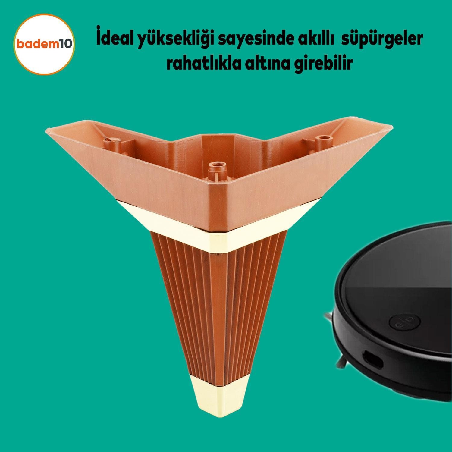 Alcazar Köşe 6'lı Set Mobilya TV Ünitesi Çekyat Koltuk Kanepe Destek Ayağı 14 cm Ceviz M8 Civatalı
