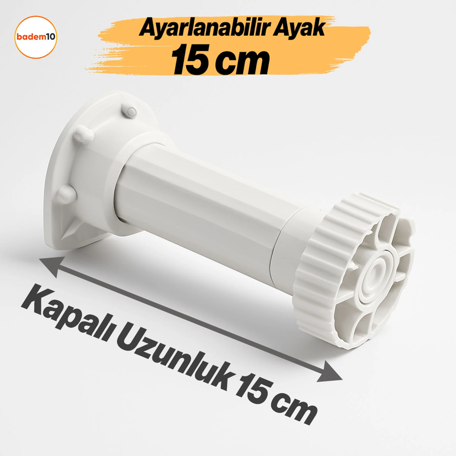 Ayarlanabilir 4 Adet 15 Cm Plastik Ayak Dolap Mobilya Tezgah Yükseltici Yükseltme Ayağı Ayakları