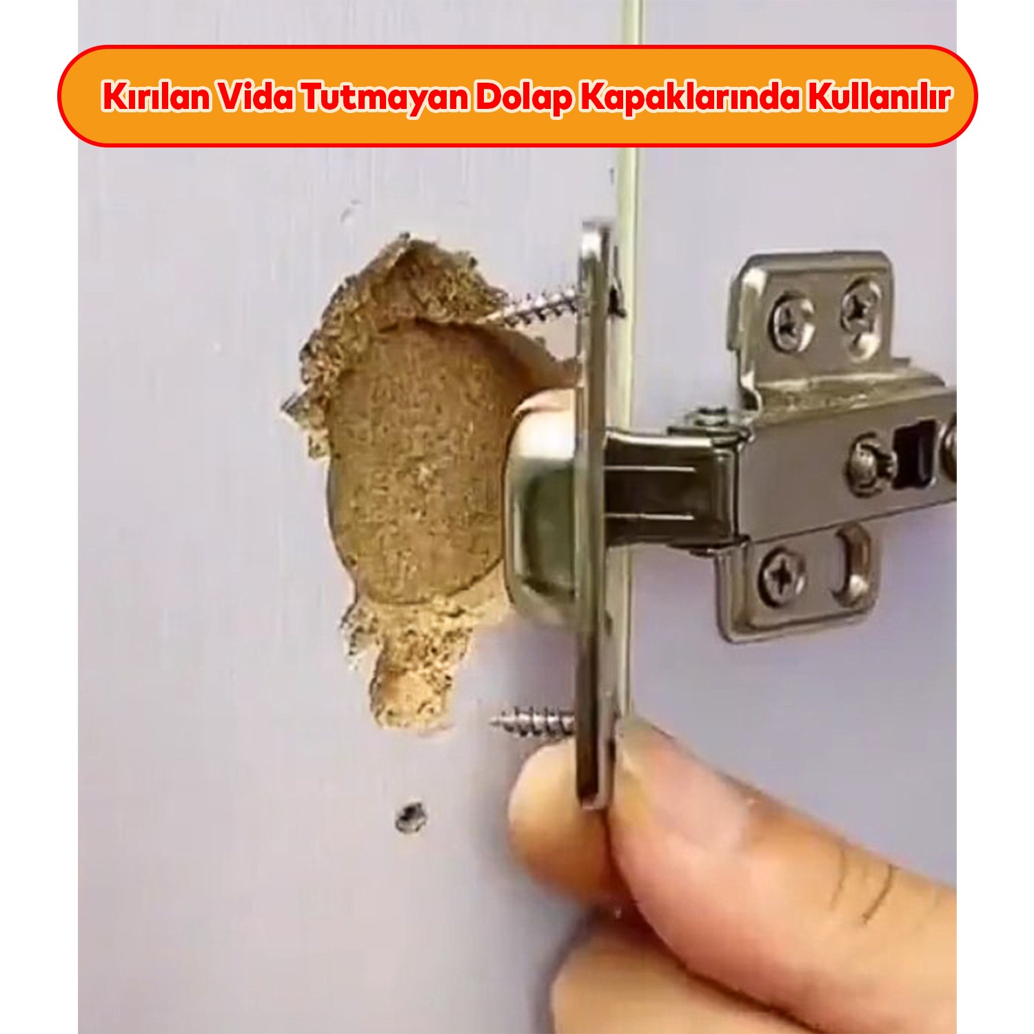 Dolap Kapak Taş Menteşe Tamir Sacı Nobel Pratik Onarım Kiti Yuva Saçı Tablası 8x8.5 cm 8 Adet