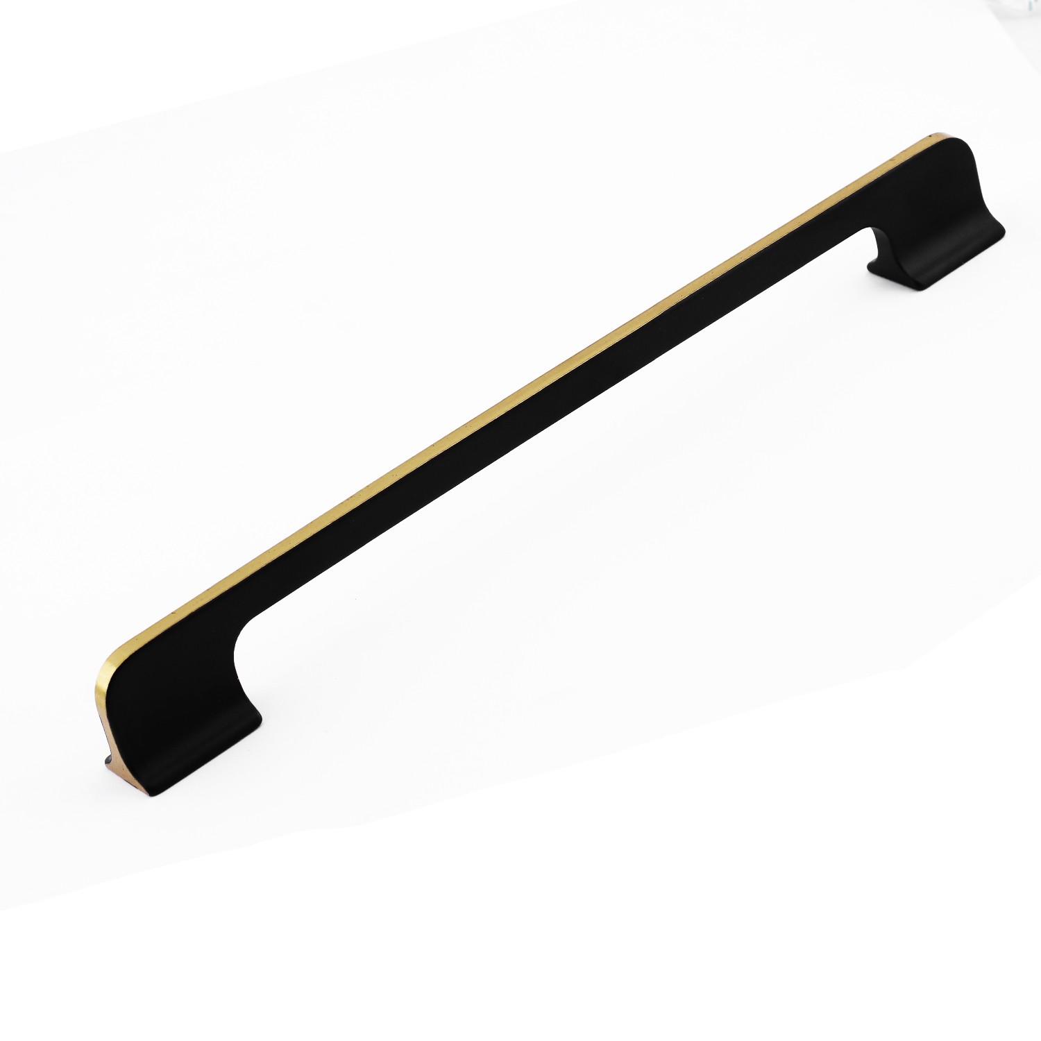 Afyon (224 mm - 22.4 cm) Siyah Gold Metal Mobilya Mutfak Çekmece Dolap Dolabı Kulbu Kulpu Kulpları