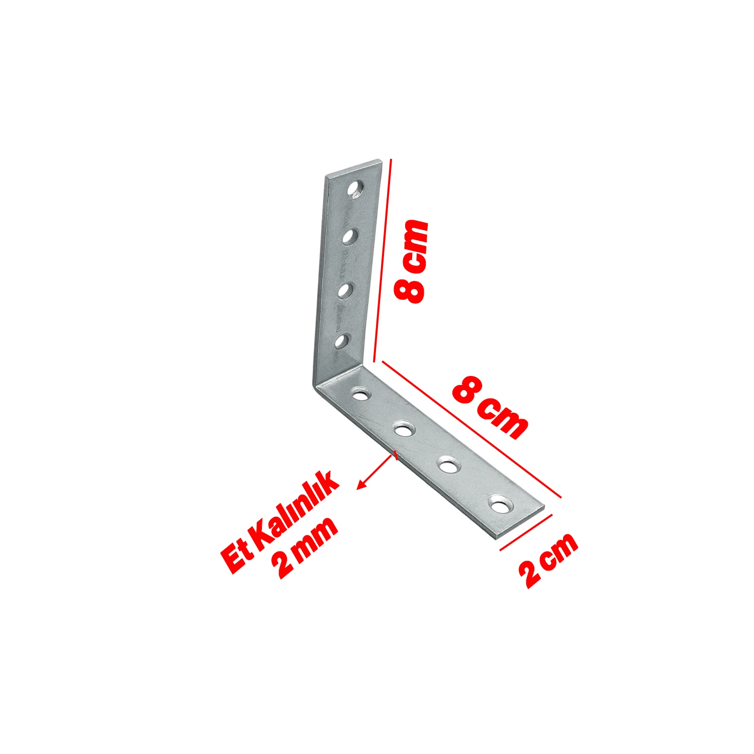 Mobilya Dolap Duvar Sabitleme 25 ADET Metal Köşebent 20x80x80 mm Bağlantı Aparatı L Demiri Gönye