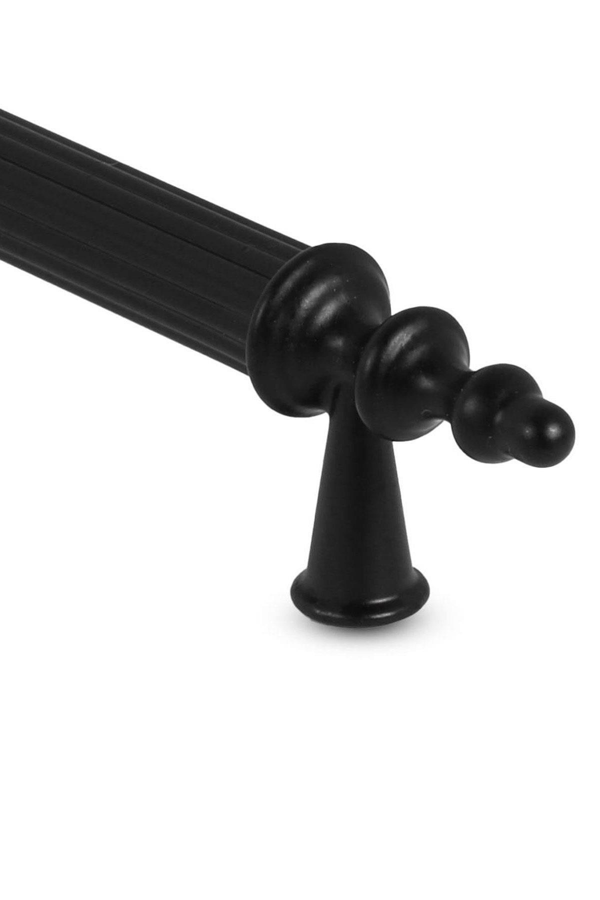 Polavit 128 Mm (SERT PLASTİK) Siyah Mobilya Çekmece Mutfak Dolap Dolabı Kulpu Kulbu Kulpları 10 Adet