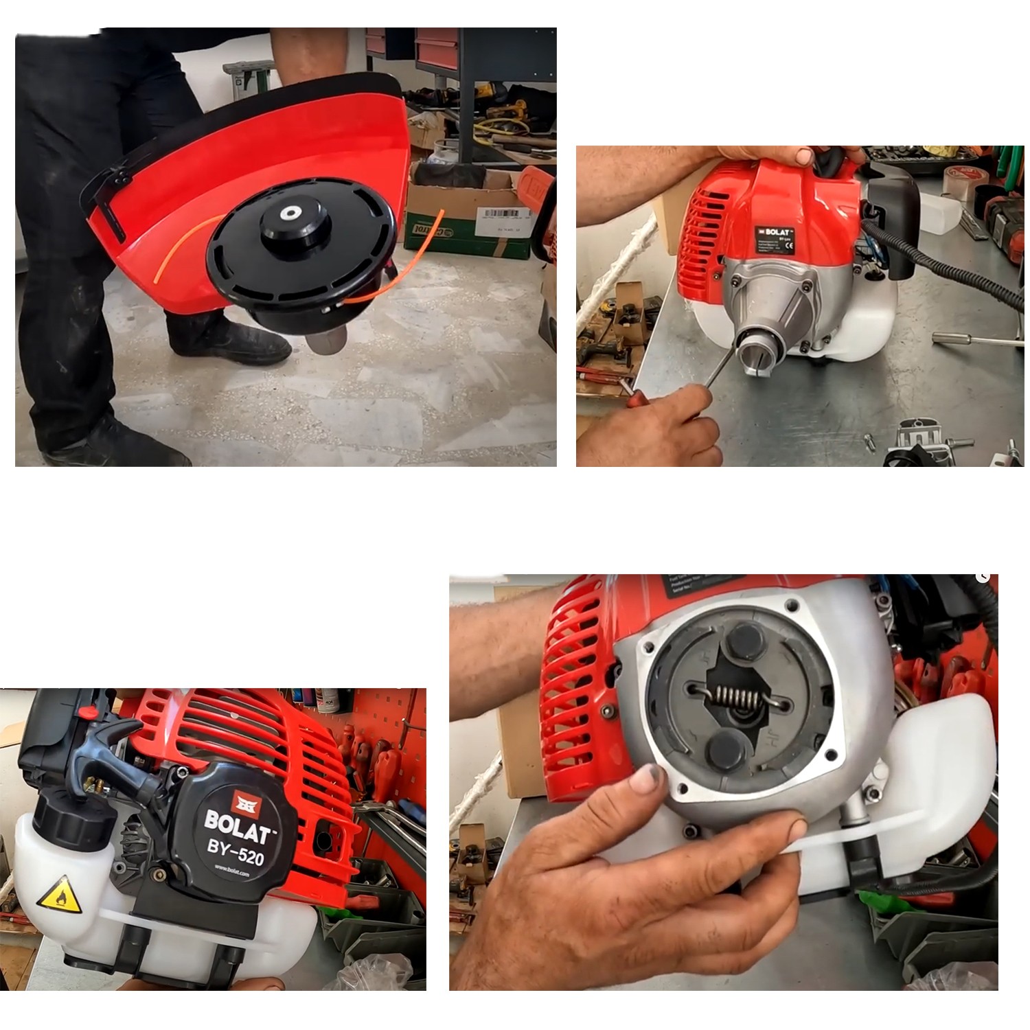 Bolat Benzinli BY520 Yan Tırpan Çim Biçme Testeresi 2.7 hp 51.7 cc Bisiklet Kollu Omuz Askılı Misina
