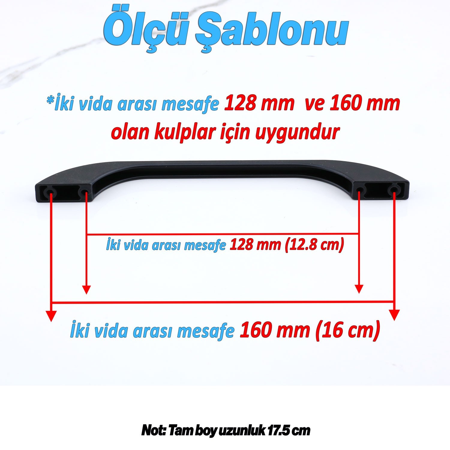 Ezgi Metal Siyah Kulp 128 mm Mobilya Çekmece Mutfak Dolabı Dolap Kapak Kulpları Kulb Kulpu 12.8 cm