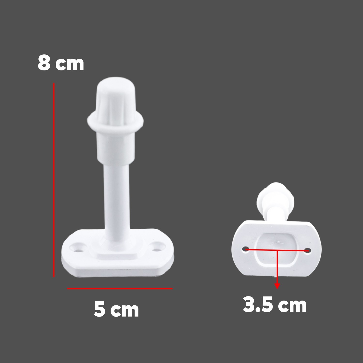 Plastik Kapı Pencere Tamponu 8 CM Beyaz Renk Vidalı Duvar Boya Koruyucu Ses Önleyici Silikon Stoper